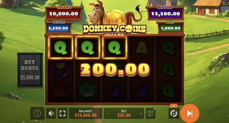 Donkey Coins Hold & Win - pokretanje Hold & Win režima